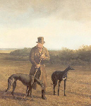 Lord Rivers with two greyhounds