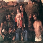 Madonna and child with 4 saints