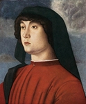 portrait of a joung man in red