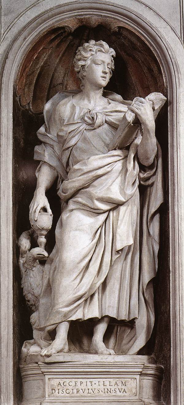 St John the Evangelist alessandro algardiart history baroque sculpture saint stucco 17th century