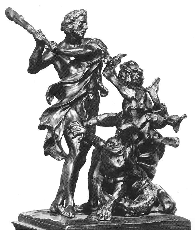 algardi - Heracles and the Hydra art history baroque sculpture bronze man myth monster 17th century