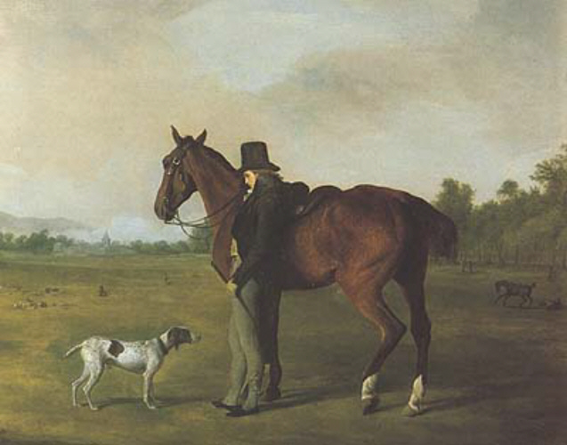 Portrait of Fredric Samuel Andeoud Fazy jacques-laurent agasse art history realism pointer landscape man horse animal dog