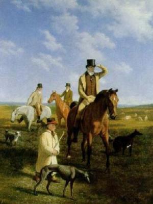 Lord Rivers Coursing with Friends at Newmarket jacques-laurent agasse animals horses dogs men boy hunting art history realism racecourse hares