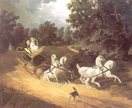 A Disagreeable Situation jacques-laurent agasse animals horses dog men women carriage landscape art history realism