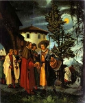 Saint florian taking leave of the monastery