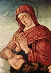 madonna in adoration of the sleeping child
